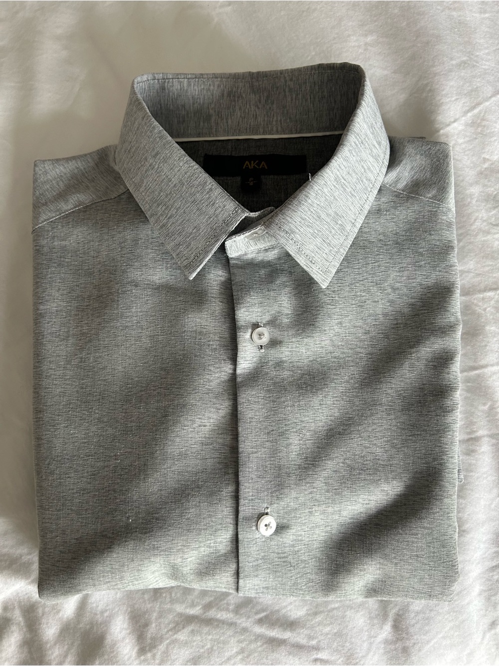 AKA Men's Heather Grey Dress Shirt - Modern Point Collar